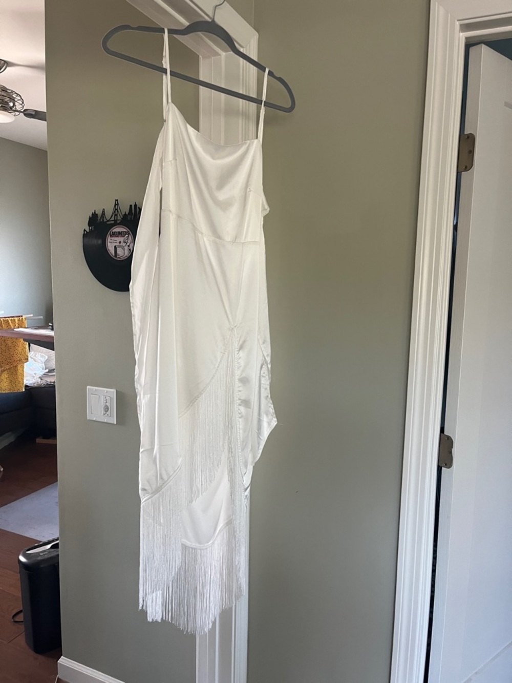 12th Tribe White Fringe Midi Dress